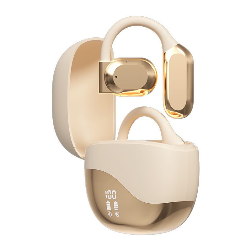 V888-ELOSUNG22625-202503282032-00 Gold Open Ear Bluetooth 5.3 Headphones - Non-In-Ear, Ear Hook, Wireless Sports - Image 1