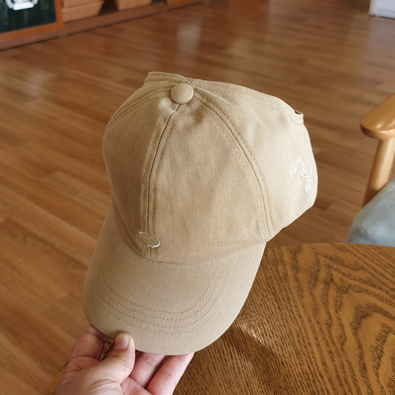 V888-ELOSUNG22888-202504141732-00 Khaki Stylish Ponytail Opening Baseball Cap - Have a Nice Day" Embroidery" - Image 1