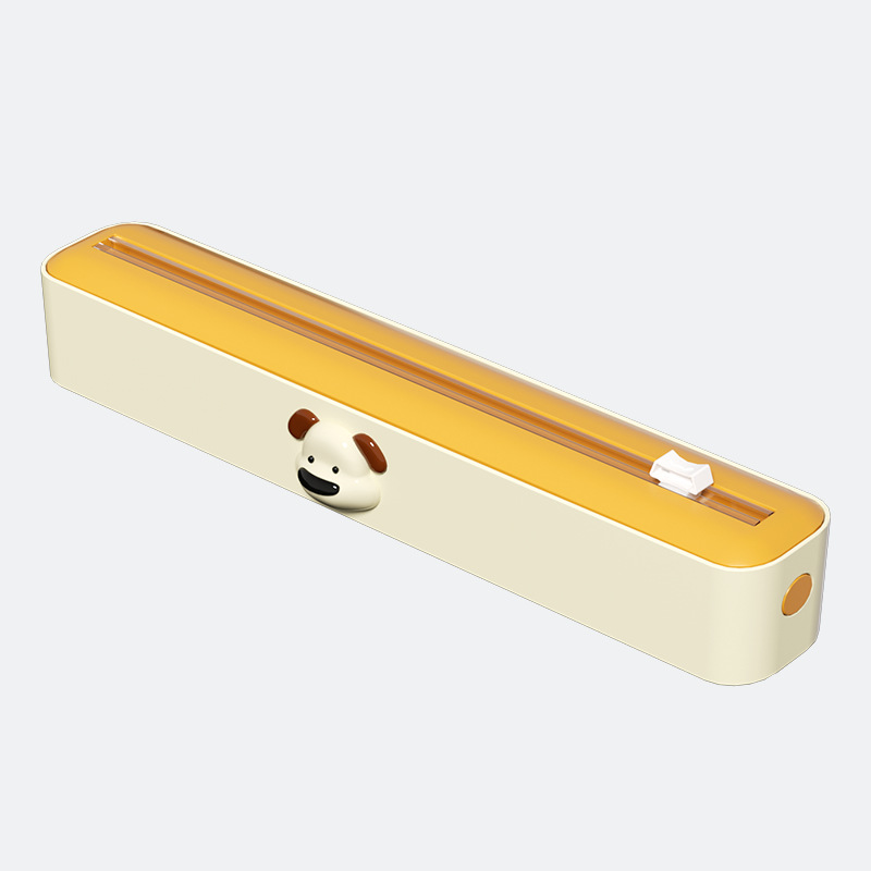 V888-ELOSUNG23251-202503252015-00 2 Pcs Beige And Yellow Bidirectional Cling Film Cutter - Reusable Wrap Dispenser for Cling Film, Foil, and Parchment, 36x7x5cm (Cling Film Not Included) - Image 1