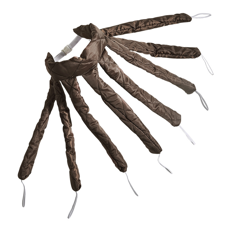 V888-ELOSUNG234428-202503282045-00 Brown Heatless Octopus Hair Curlers 2-Pack - 50cm Soft Fabric Curling Rods for Effortless, Damage-Free Curls - Image 1