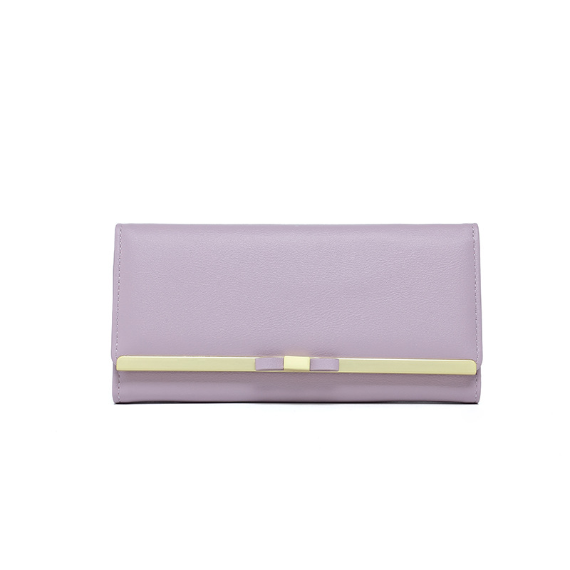 V888-ELOSUNG234489-202504011305-00 Purple Elegant Women's Long Wallet - Clutch Purse with Zip Coin Pocket & Card Slots - Image 1