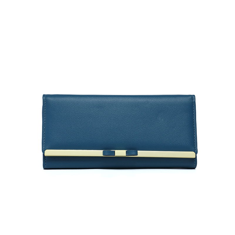 V888-ELOSUNG234493-202504011251-00 Blue Elegant Women's Long Wallet - Clutch Purse with Zip Coin Pocket & Card Slots - Image 1