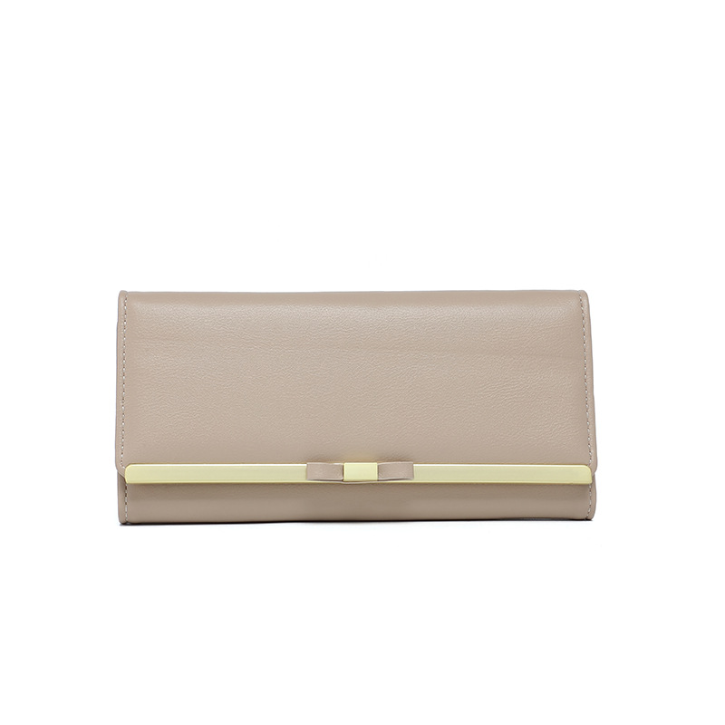 V888-ELOSUNG234495-202504011252-00 Khaki Elegant Women's Long Wallet - Clutch Purse with Zip Coin Pocket & Card Slots - Image 1