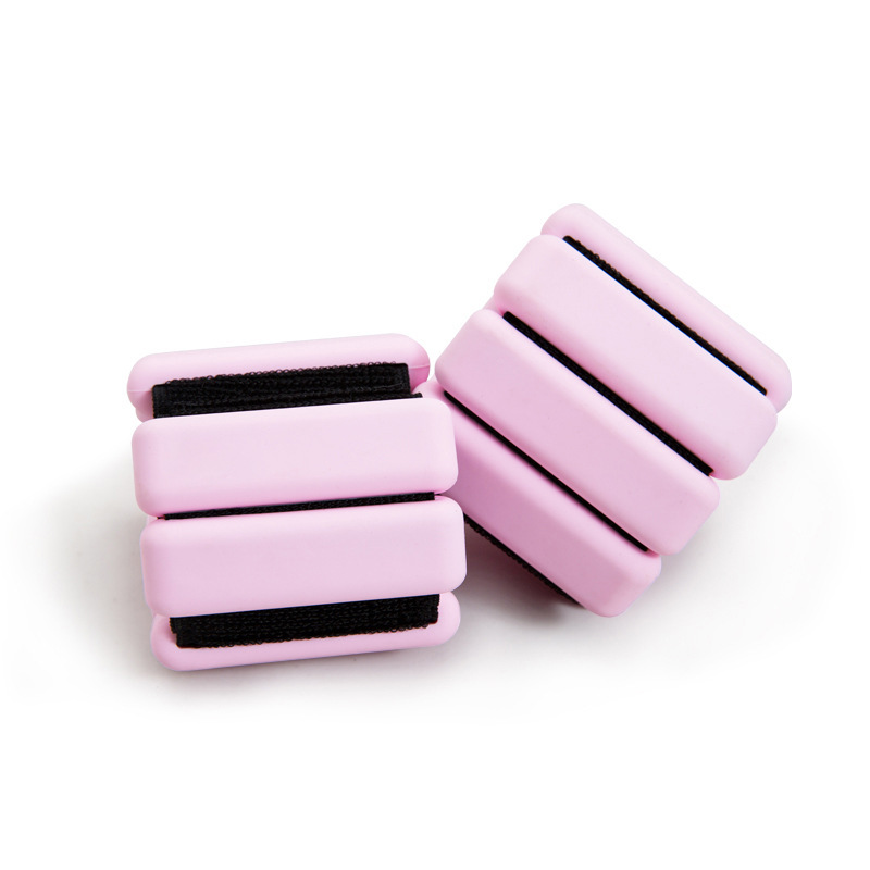 V888-ELOSUNG23732-202504141430-00 Pink Adjustable Silicone Wrist & Ankle Weights - 2lb Pair (900g) | Comfortable Fitness Resistance Bands for Workout, Running, Training - Image 1