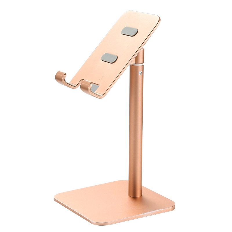 V888-ELOSUNG23756-202504141548-00 Gold Adjustable Aluminum Alloy Phone and Tablet Stand - Telescopic Desktop Holder for Live Streaming and Hands-Free Use - Image 1