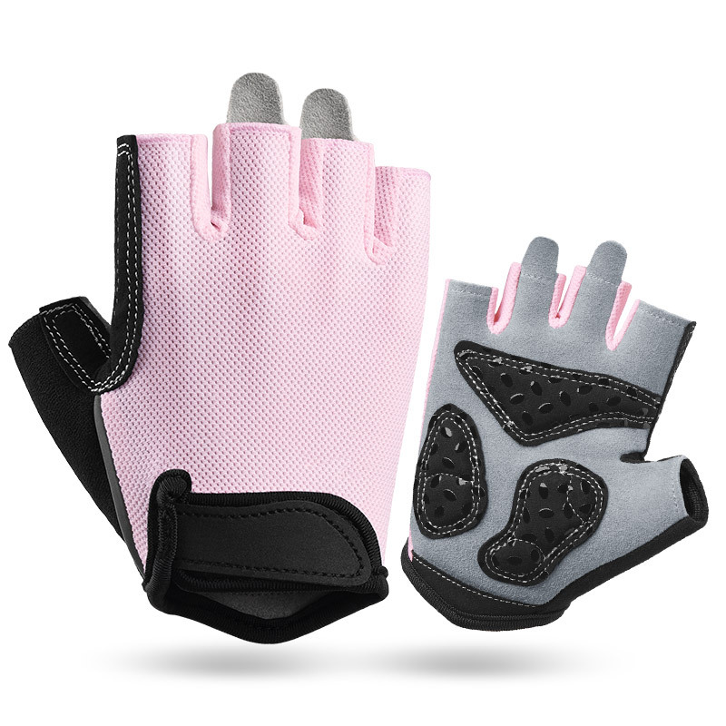 V888-ELOSUNG24261-202503282109-00 M Pink Women's Summer Cycling Gloves - Breathable Half-Finger Non-Slip Fitness Training Gloves for Weightlifting - Image 1