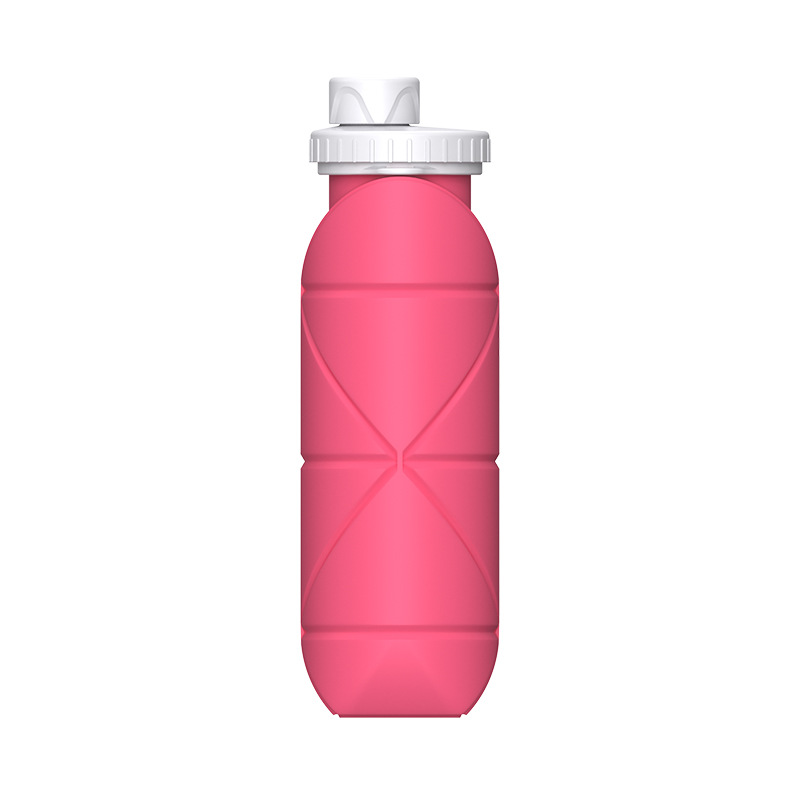 V888-ELOSUNG24266-202503282046-00 Pink Portable Silicone Collapsible Water Bottle - Foldable Sports Cup for Cycling and Outdoor Fitness - Image 1