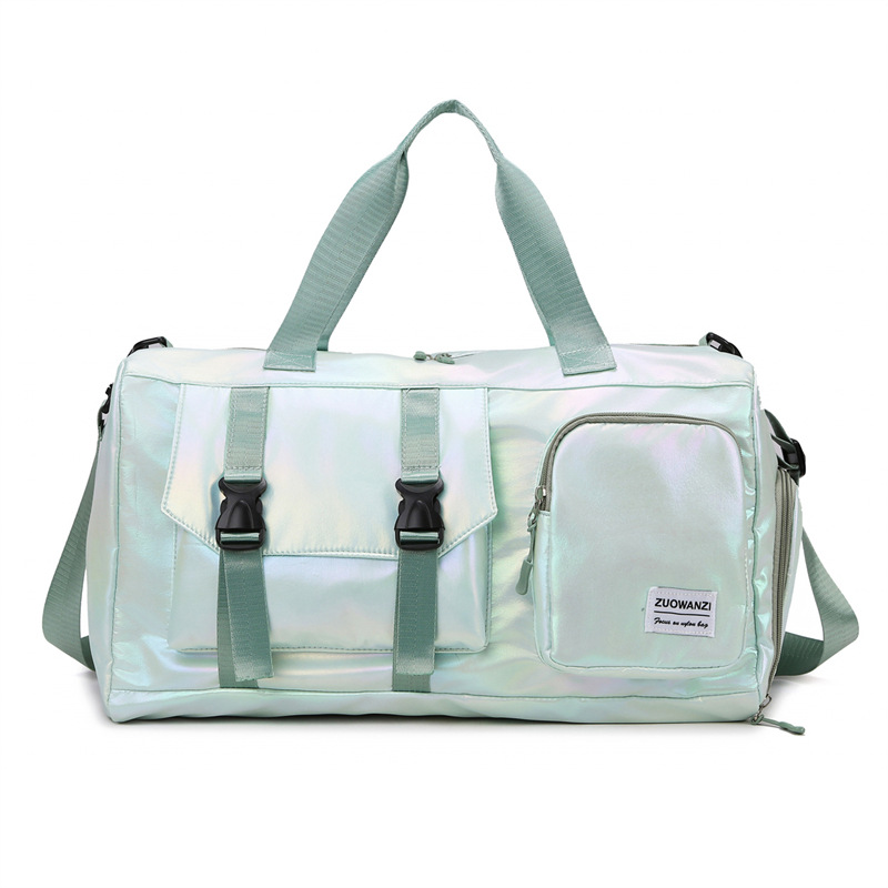 V888-ELOSUNG24394-202504011148-00 Light Green Iridescent Gym Bag with Wet-Dry Separation - Large Capacity Travel and Fitness Duffel - Image 1