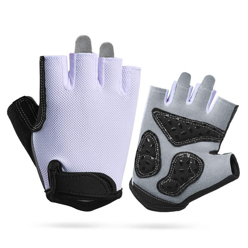 V888-ELOSUNG24419-202504011210-00 M Purple Children's Summer Cycling Gloves - Breathable Half-Finger Non-Slip Fitness Training Gloves for Weightlifting - Image 1