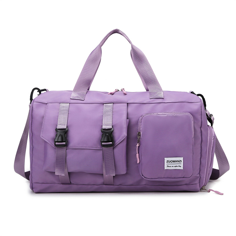 V888-ELOSUNG24428-202504011211-00 Purple Holographic Gym Duffel Bag - Dry Wet Separation - Large Capacity - Image 1