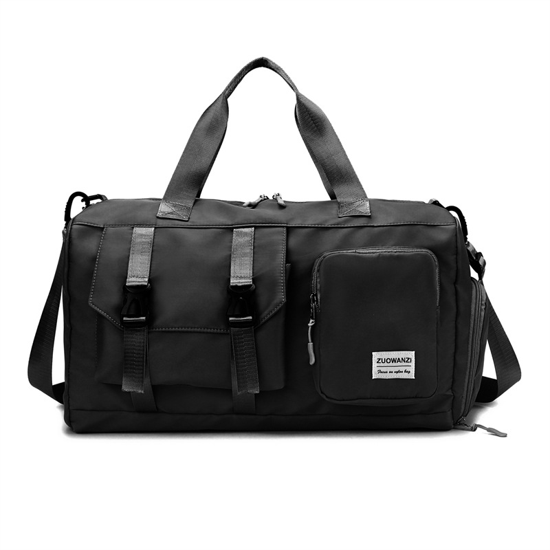 V888-ELOSUNG24430-202504011212-00 Black Holographic Gym Duffel Bag - Dry Wet Separation - Large Capacity - Image 1