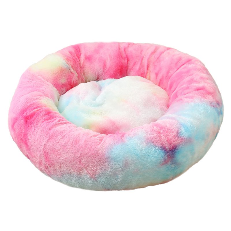 V888-ELOSUNG24481-202504031731-00 Multicolor 50cm Cozy Round Pet Bed - Plush Cat & Dog Bed with Non-Slip Base, Machine Washable - Image 1
