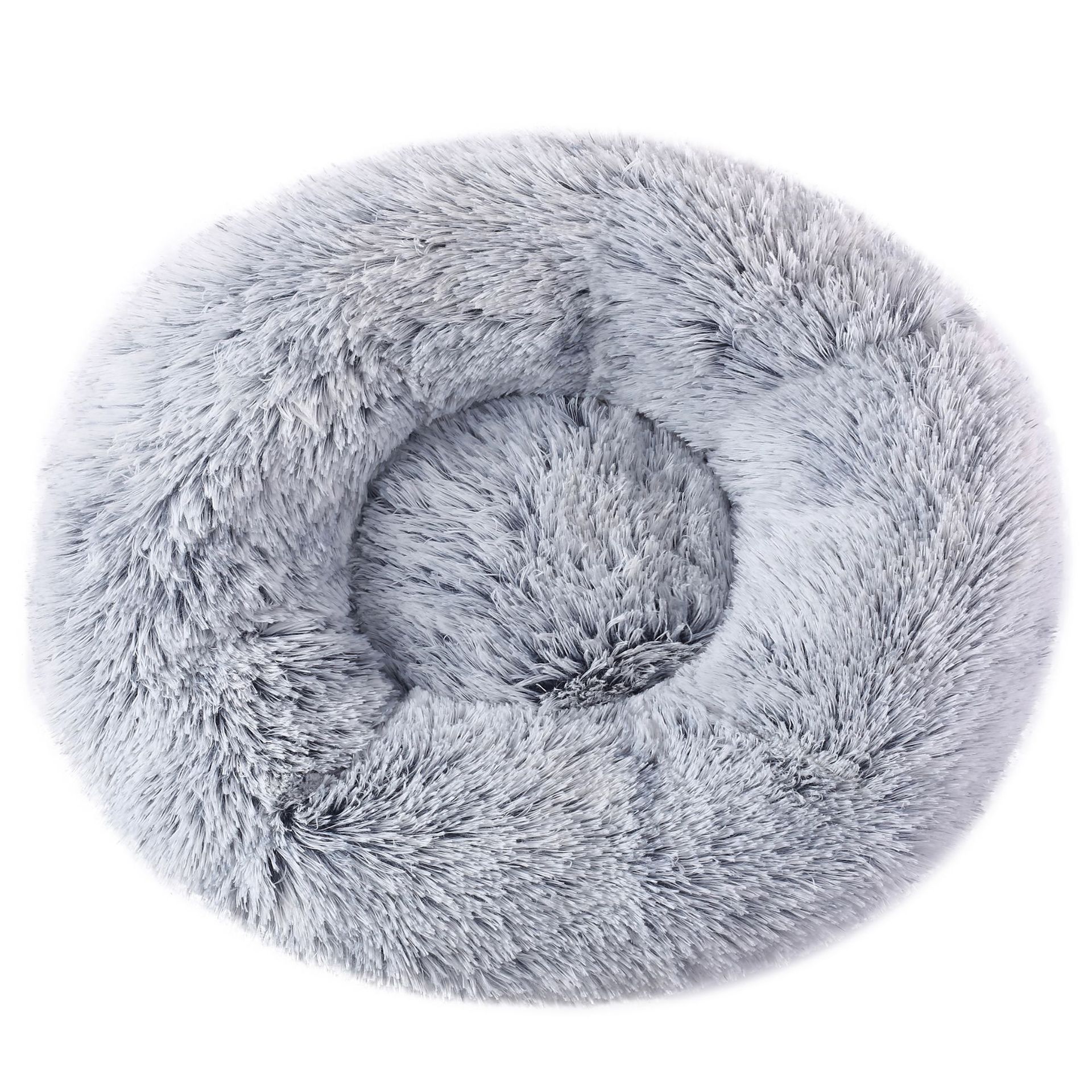 V888-ELOSUNG24575-202504141605-00 Grey 50cm Cozy Round Pet Bed - Plush Cat & Dog Bed with Non-Slip Base, Machine Washable - Image 1