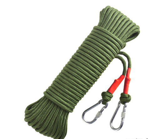 V888-ELOSUNG24652-202504141337-00 Green With Wire Core Heavy Duty Adjustable Clothesline Set (4 Pack) - 10m Steel Wire Core Nylon Rope with Hooks for Outdoor & Camping - Image 1