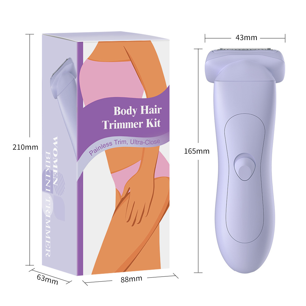 V888-ELOSUNG24696-202504171741-00 Purple (Precision cutter head) Women's Electric Body & Bikini Trimmer Kit - Painless Ultra-Close Shaver - Image 1