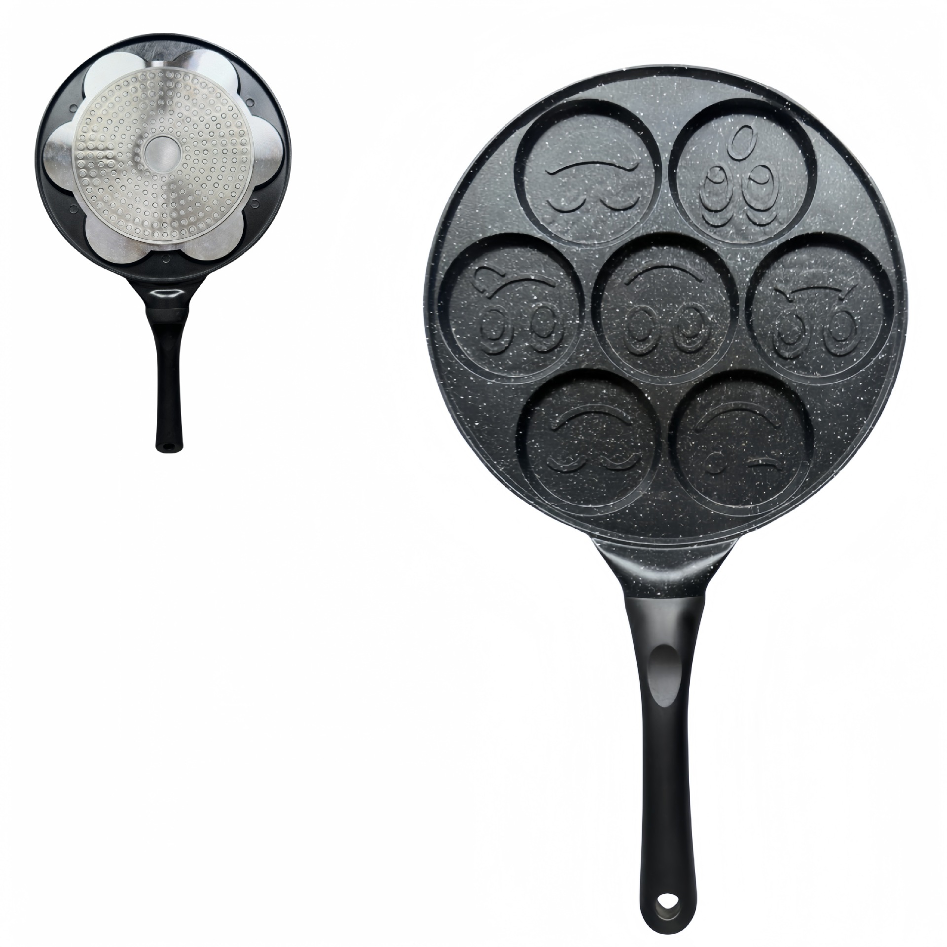 V888-ELOSUNG24826-202504171720-00 Black Smiley Versatile Non-Stick Frying Pan (27cm) - Induction Ready Skillet for Everyday Cooking - Image 1