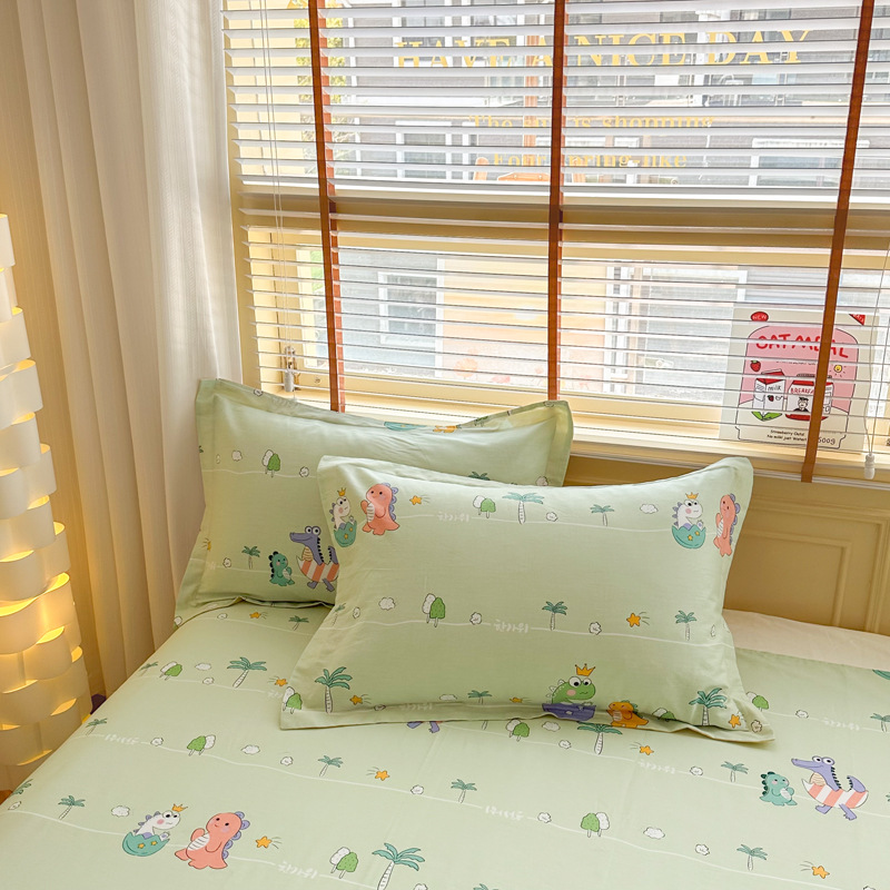 V888-ELOSUNG24852-202504211210-00 Happy Friends 100% Cotton Pillowcase Set (Pack of 2) - Breathable Standard Size 48x74cm Pure Cotton Pillow Covers - Image 1