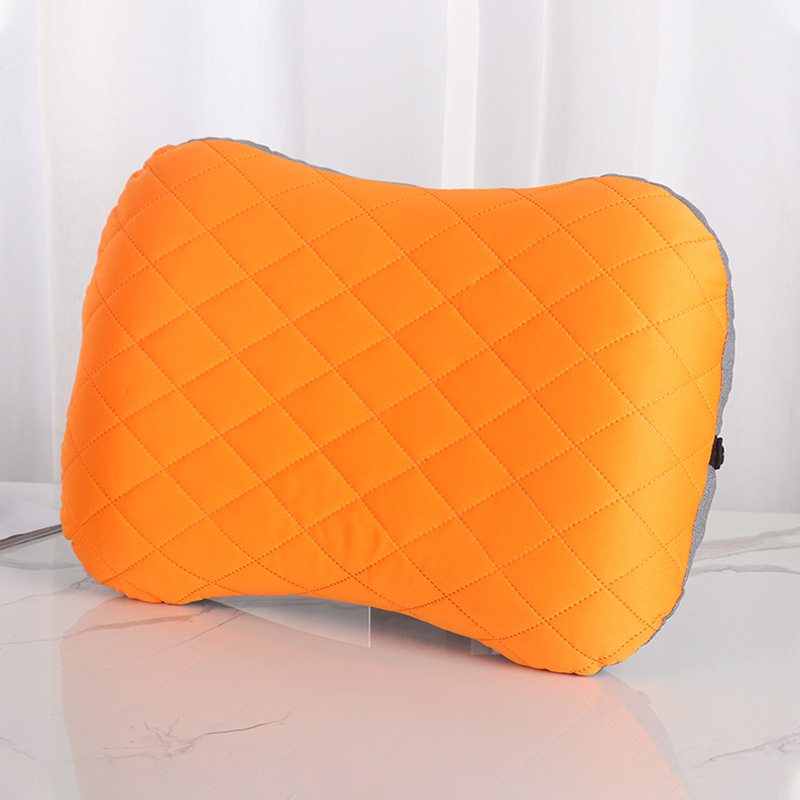 V888-ELOSUNG25187-202504171641-00 Inflatable Camping Pillow - Lightweight 46x32x12cm Travel Pillow 180g in Orange - Image 1