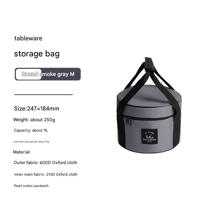 V888-ELOSUNG25229-202504211305-00 Portable Outdoor Kitchen Utensil Organizer,Waterproof Camping Cookware Storage Bag, Smoke Gray-Size M - Image 1