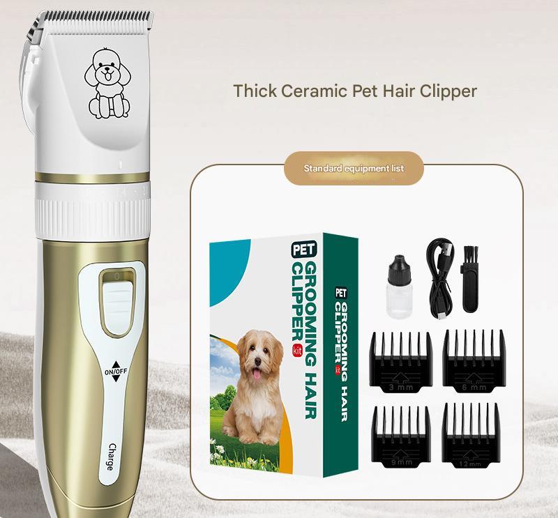 V888-ELOSUNG25691-202505081731-00 Professional Pet Grooming Hair Clipper Kit - Rechargeable, Low Noise, with Ceramic Blades & 5-Speed Adjustment(Platinum) - Image 1