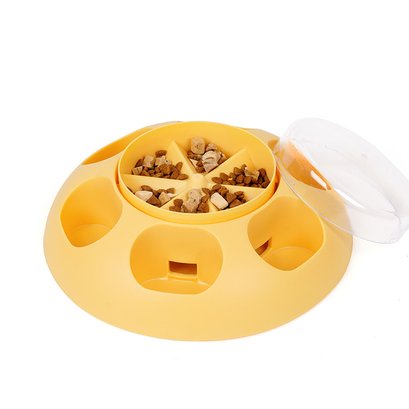 V888-ELOSUNG25941-202505191223-00 Interactive Pet Slow Feeder & Puzzle Toy - Press to Dispense Food, Improves Digestion(yellow) - Image 1
