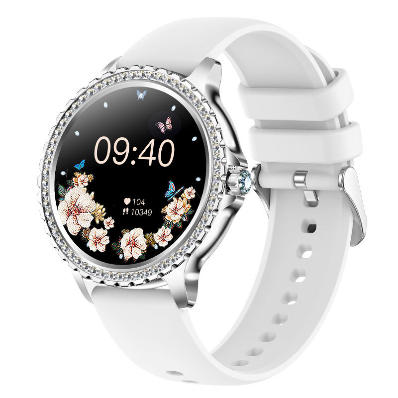 V888-ELOSUNG25993-202505191407-00 Elegant Women's Smartwatch,HD Touchscreen, Bluetooth Calls, Health Monitoring(Silver) - Image 1