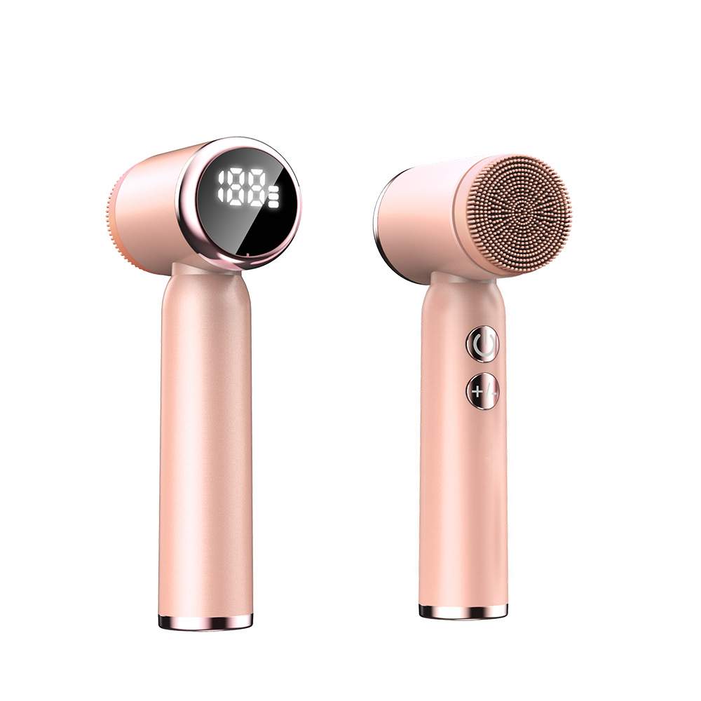 V888-ELOSUNG26049-202504141332-00 Pink 6-in-1 Electric Facial Cleansing Brush Set - Rechargeable & Waterproof - Image 1