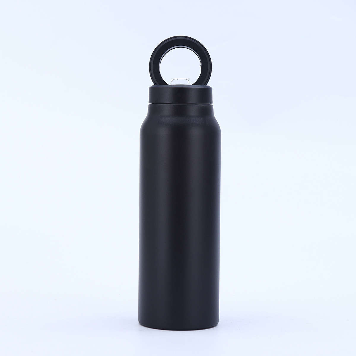 V888-ELOSUNG26415-202504281340-00 Stainless Steel Insulated Water Bottle with Integrated Magnetic Phone Stand - Black (32oz) - Image 1
