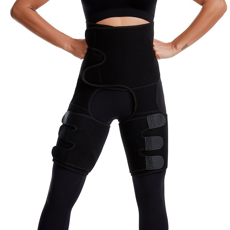 V888-ELOSUNG26704-202505131826-00 Black Women's 3-in-1 Body Shaper: Waist Cincher, Thigh Slimmer, Glute Lifter - Workout Gear (Size : S/M) - Image 1