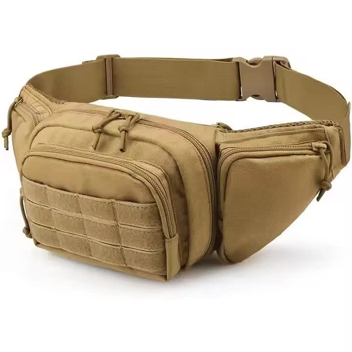 V888-ELOSUNG27006-202504171640-00 Khaki Rugged Tactical Waist Pack - MOLLE Outdoor Fanny Bag for Hiking Cycling & Travel - Image 1