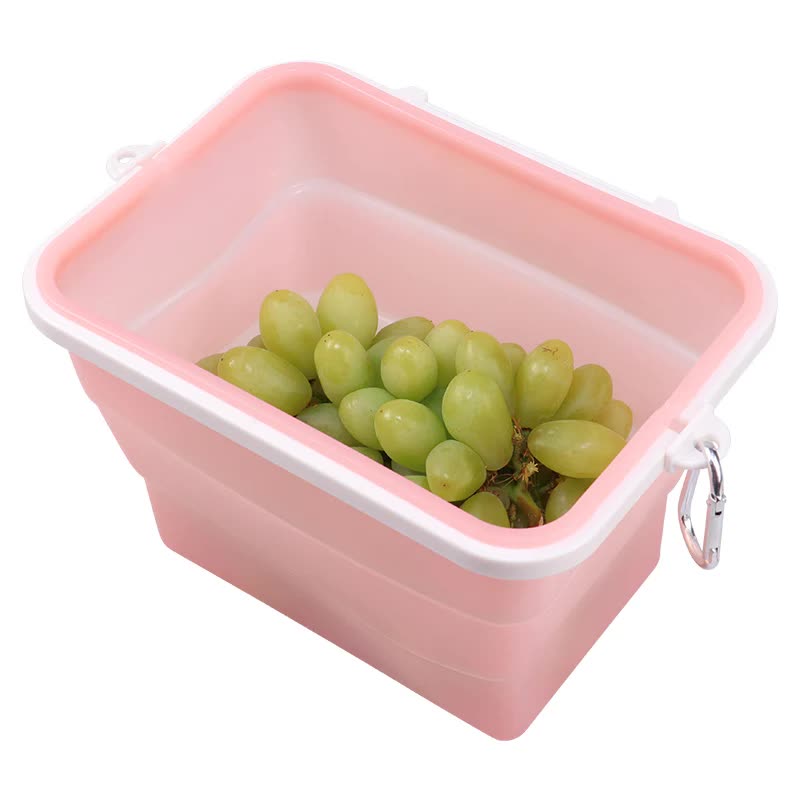 V888-ELOSUNG27064-202504211338-00 2 Pcs Pink Collapsible Silicone Food Storage Container - Microwave & Freezer Safe Lunch Box - Image 1