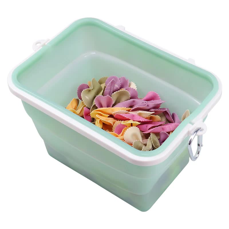 V888-ELOSUNG27065-202504211332-00 2 Pcs Green Collapsible Silicone Food Storage Container - Microwave & Freezer Safe Lunch Box - Image 1