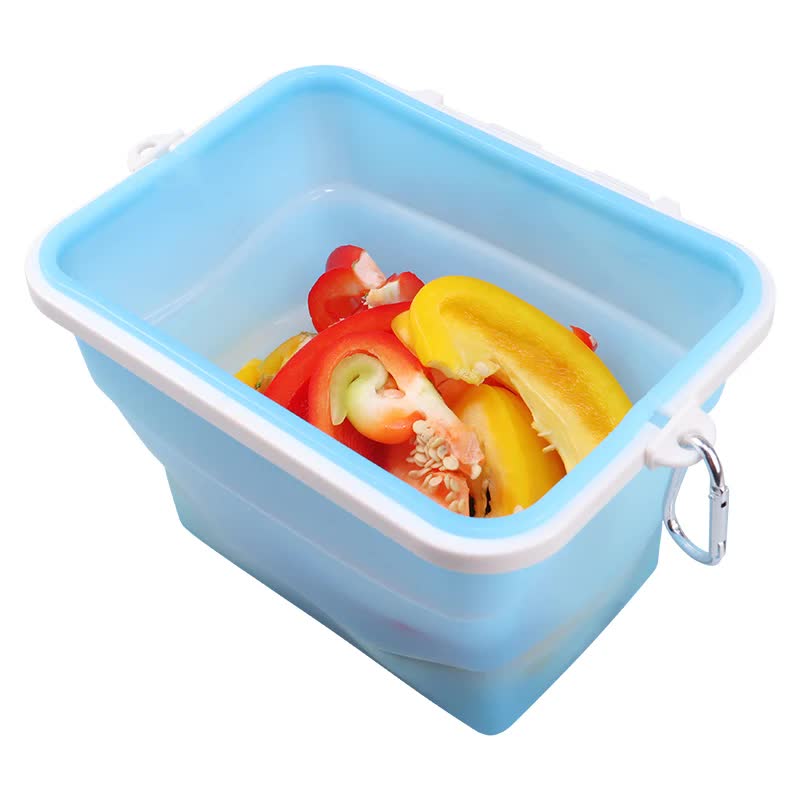 V888-ELOSUNG27066-202504211332-00 2 Pcs Blue Collapsible Silicone Food Storage Container - Microwave & Freezer Safe Lunch Box - Image 1
