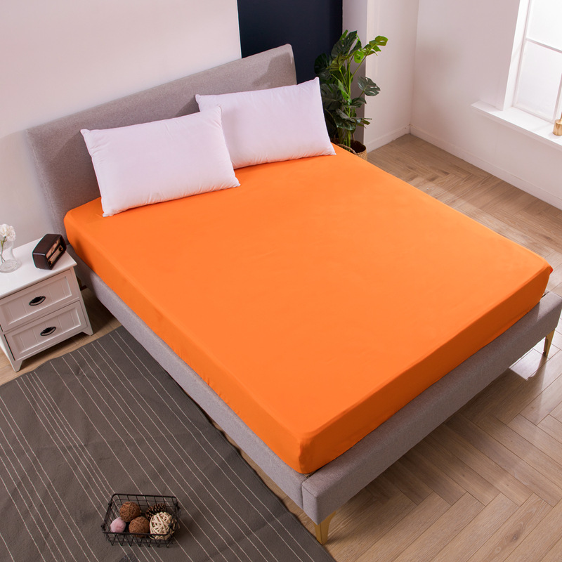 V888-ELOSUNG27791-202505191243-00 Orange Queen Size Waterproof Fitted Mattress Protector - Soft & Breathable Bed Cover, Hypoallergenic, Deep Pocket (152x190x30cm) - Image 1