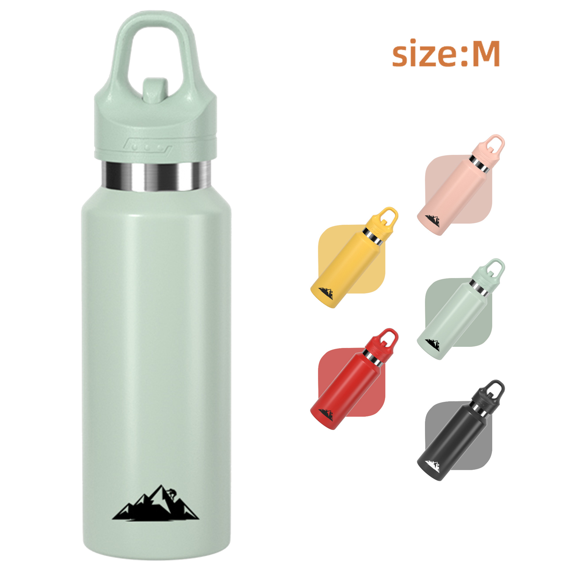V888-ELOSUNG27928-202505231245-00 Green 480ml Insulated Stainless Steel Water Bottle - Leakproof One-Click Lid Thermal Flask for Hot & Cold Drinks - Image 1