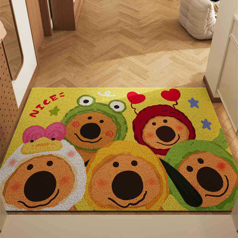 V888-ELOSUNG28015-202504281436-00 Group Photo Of Dogs Set of 2 Cartoon PVC Coil Entrance Mats - Non-Slip Dirt Trapping Door Mats (50x80cm) - Image 1