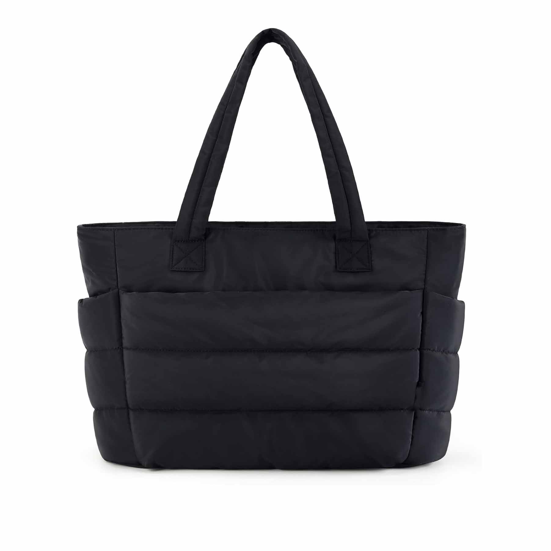 V888-ELOSUNG28151-202504281446-00 Black Large Capacity Nylon Tote Bag for Women - Fashionable Travel Shoulder & Crossbody Handbag - Image 1