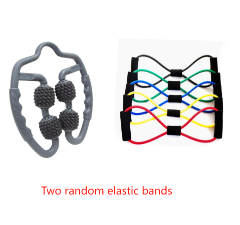 V888-ELOSUNG28203-202504291541-00 Grey Set of 2 Foam Roller Ring Leg Massagers with 2 Resistance Bands - Muscle Relief Kit - Image 1