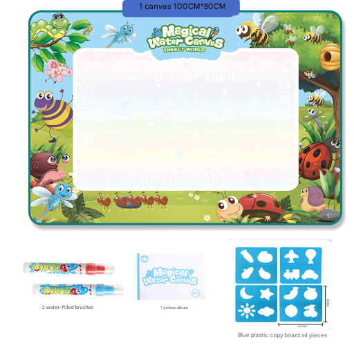 V888-ELOSUNG28217-202504291553-00 Forest Insect Giant Aqua Magic Doodle Mat 100x80cm - Mess-Free Reusable Water Drawing Pad for Creative Kids - Image 1