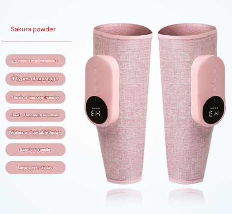 V888-ELOSUNG28249-202505061346-00 Two-piece Pink Portable Leg Air Pressure Massager with Constant Heat - Slimming and Relaxation - Image 1