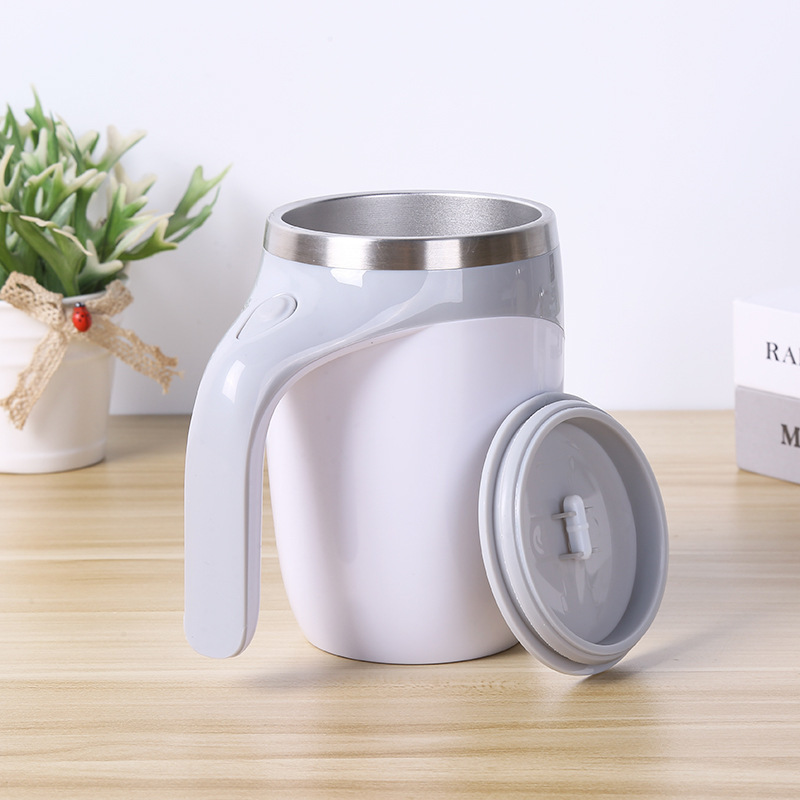 V888-ELOSUNG28253-202505061346-00 White USB Rechargeable Automatic Stirring Mug - 320ml, Magnetic Mixing Coffee Cup, 12x11x15cm - Image 1