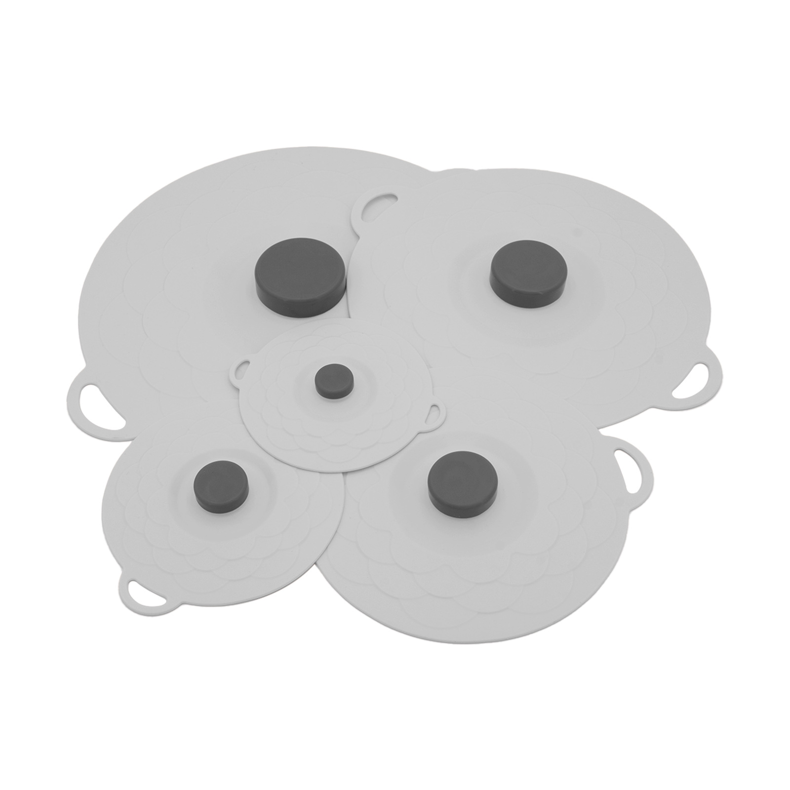 V888-ELOSUNG28464-202505131647-00 Grey Two-Set Five-Piece Silicone Fresh-Keeping Lids - Heat-Resistant, Anti-Spill, and Dust-Proof - Image 1