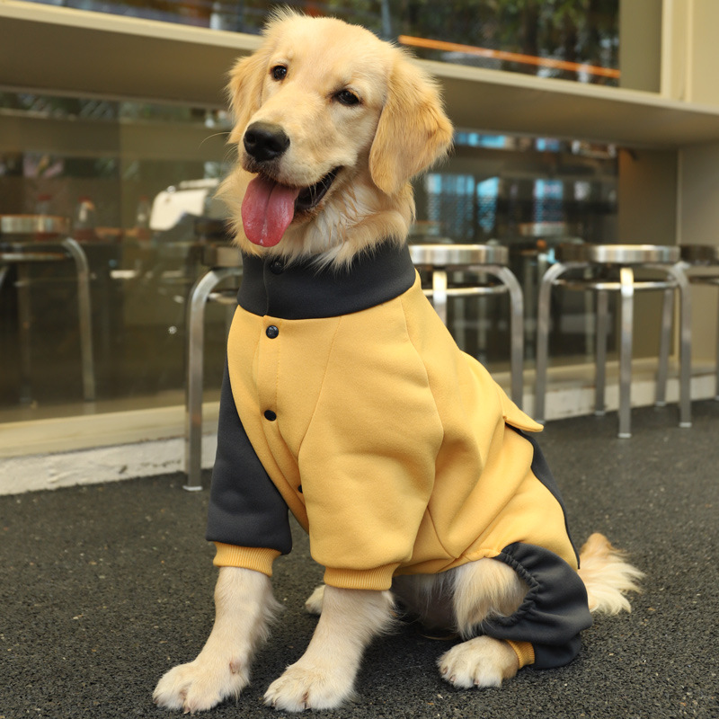 V888-ELOSUNG28623-202505151705-00 3XL Recommended 20-30 Pounds Yellow Autumn-Winter Dog Hoodie for Medium to Large Breeds - Golden Retriever & Labrador - Image 1
