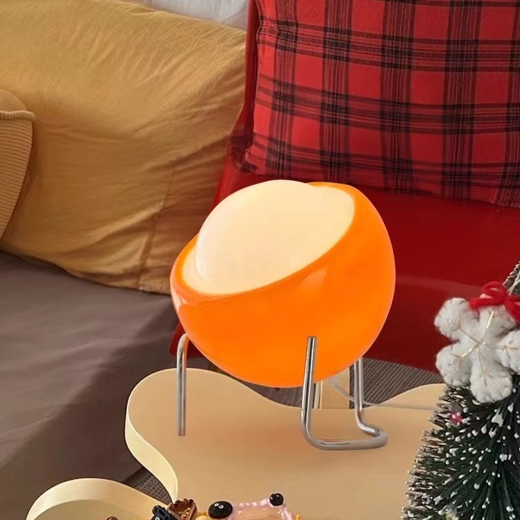 V888-ELOSUNG28880-202505231207-00 25cm Orange Creamy-Style Table Lamp with 3-Color Dimming - USB - Image 1