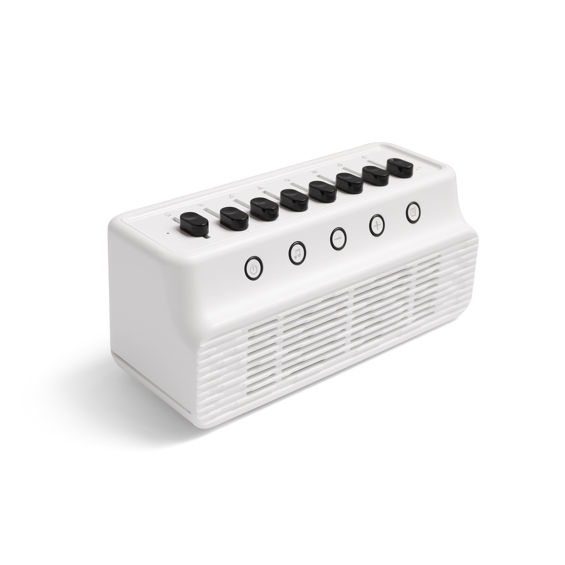V888-ELOSUNG29009-202505191420-00 Retro White Noise Sound Machine & Bluetooth Speaker - 8 Nature Sounds, Smart Timer(Black and white) - Image 1