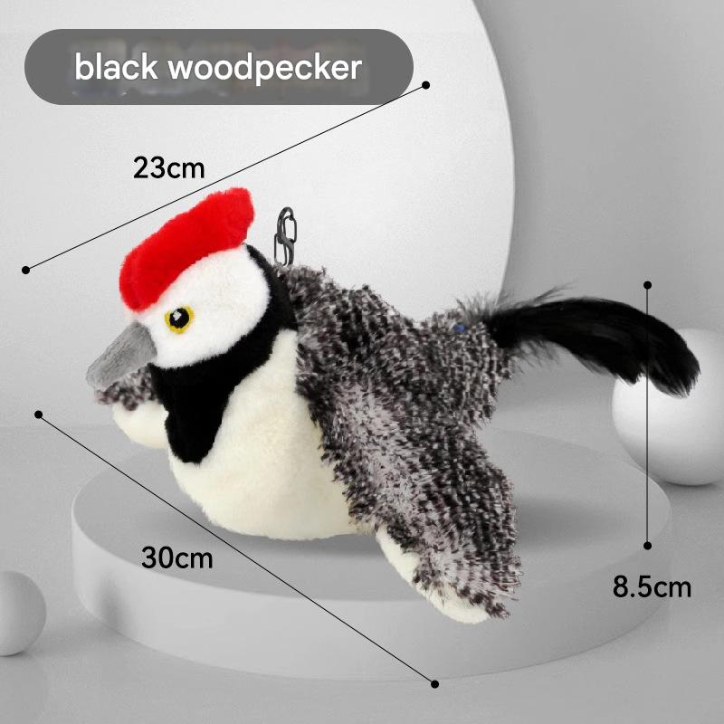V888-ELOSUNG29179-202505231127-00 Interactive Flapping Wing Bird Toy for Cats & Dogs,Motion Activated with Sound(Black Woodpecker) - Image 1