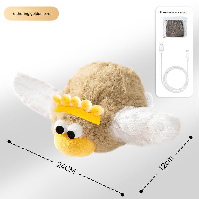 V888-ELOSUNG29181-202505231311-00 Interactive Flapping Wing Bird Toy for Cats & Dogs,Motion Activated with Sound(Fat Golden Bird) - Image 1