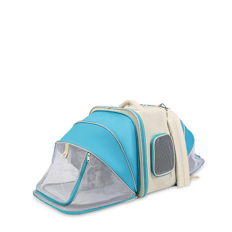 V888-ELOSUNG29218-202505261608-00 Expandable Pet Carrier Backpack for Cats & Small Dogs - Breathable Mesh, Multiple Entrances(Blue) - Image 1