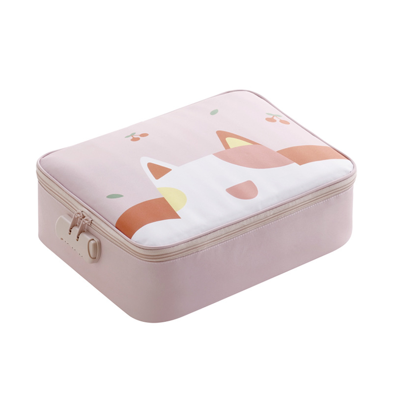 V888-ELOSUNG29222-202505261608-00 Multi-Functional Document & Certificate Organizer Bag with Combination Lock(Light pink) - Image 1