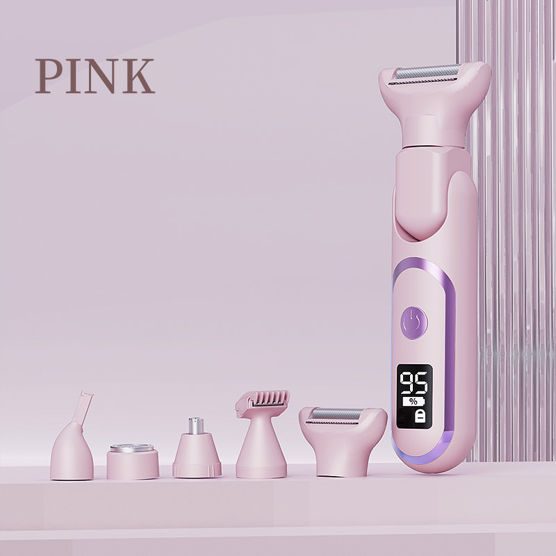 V888-ELOSUNG29303-202505261606-00 5-in-1 Electric Lady Shaver & Grooming Kit - LCD Display, USB-C Rechargeable, Full Body Hair Removal(pink) - Image 1